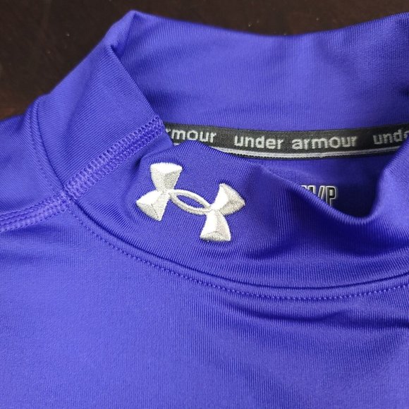 Under Armour Womens S Shirt Fitted ColdGear Mock Neck in‎ Purple - Picture 3 of 13
